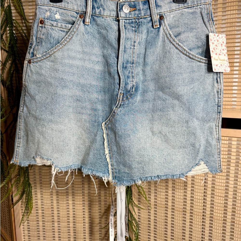 FP Movement by Free People Blue Denim Skirt